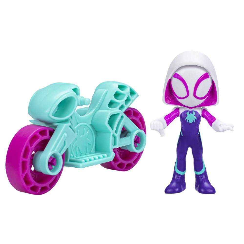 Marvel Spidey and His Amazing Friends 2.5" Ghost-Spider Figure with Motorcycle