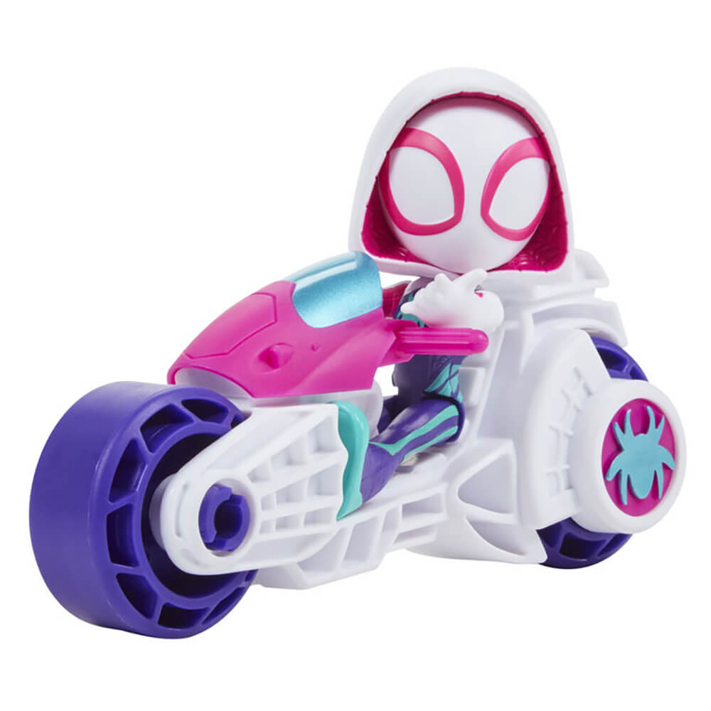 Marvel Spidey and His Amazing Friends 4" Ghost-Spider and Motorcycle Action Figure