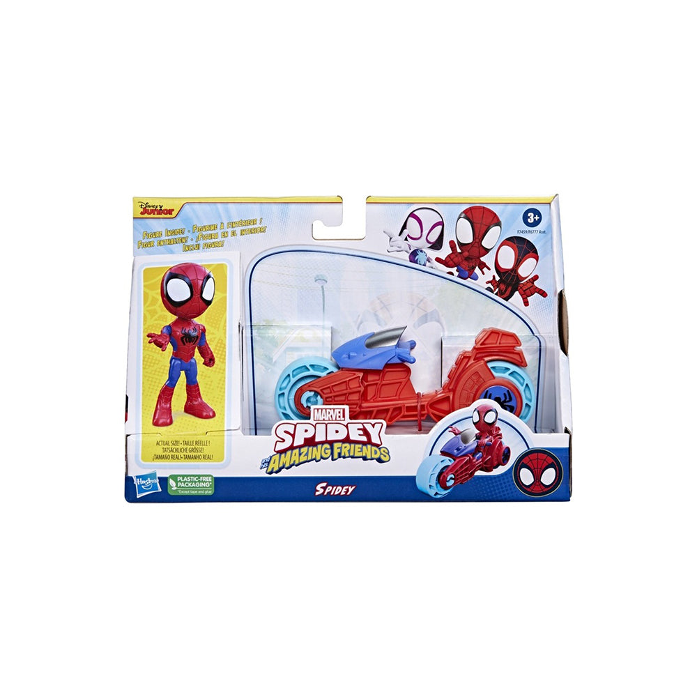 Marvel Spidey and His Amazing Friends 4" Spidey and Motorcycle Action Figure