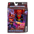 Front view of the Masters of the Universe New Eternia Mantenna action figure box, featuring dramatic character artwork, window display, 30 points of articulation callout, and the red-and-blue insect warrior visible inside.