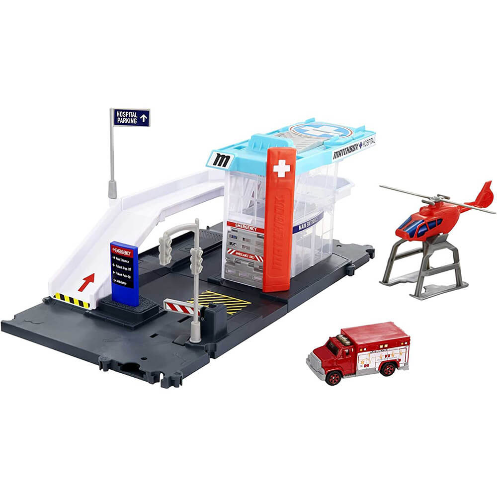 Matchbox Action Drivers Helicopter Rescue Playset