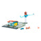 Complete Matchbox Airport Takeoff Adventure playset including a gray runway, red-roofed terminal, blue and orange control tower, blue car, and orange airplane.