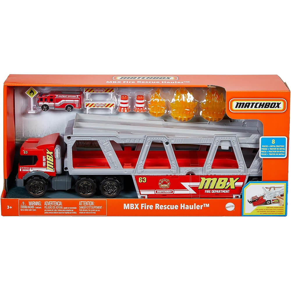 Matchbox Fire Rescue Hauler Playset packaging