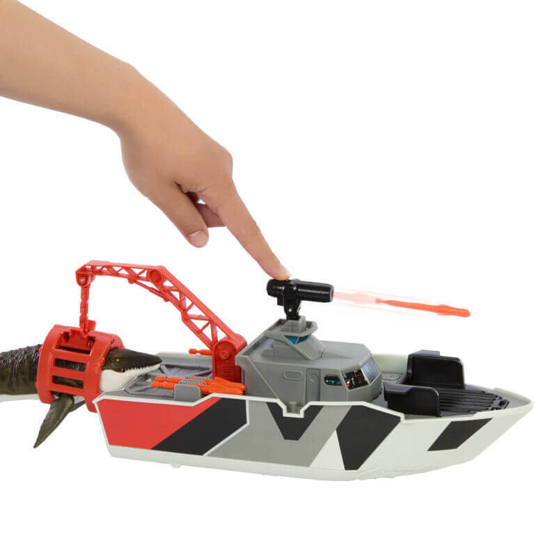 Matchbox Jurassic World Mosasaurus Rescue Action Boat Playset