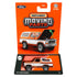 Retail package of Matchbox Moving Parts 1978 Ford Bronco toy car, featuring bright orange card backing, brand logos, and blister pack displaying orange and white SUV model.