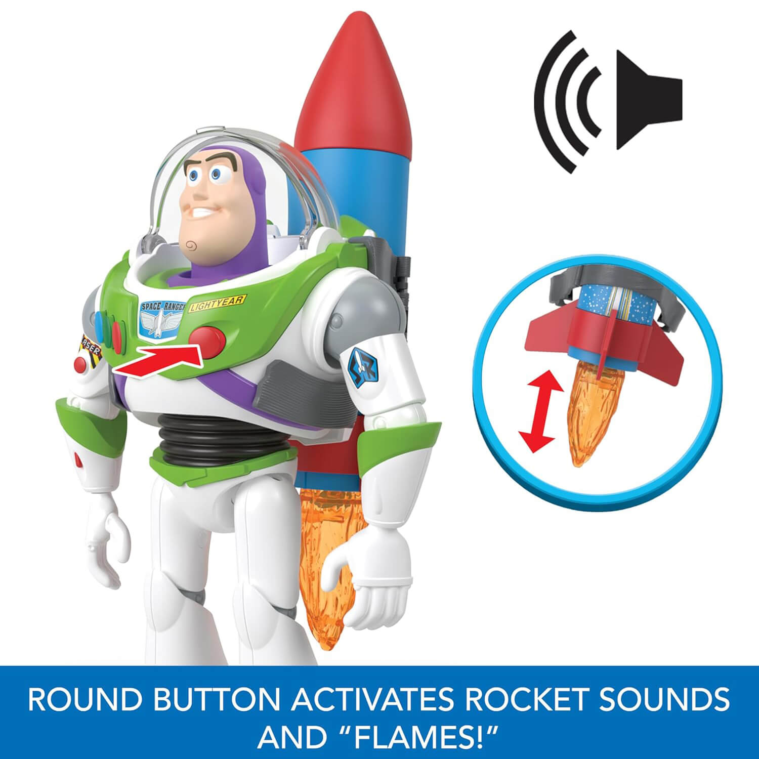 Disney and Pixar Toy Story Buzz Lightyear 10-Inch Action Figure with Rocket & Sounds