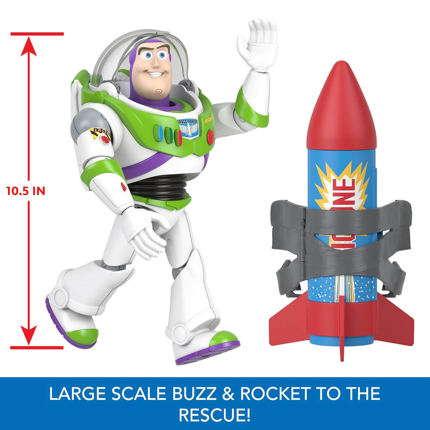 Disney and Pixar Toy Story Buzz Lightyear 10-Inch Action Figure with Rocket & Sounds