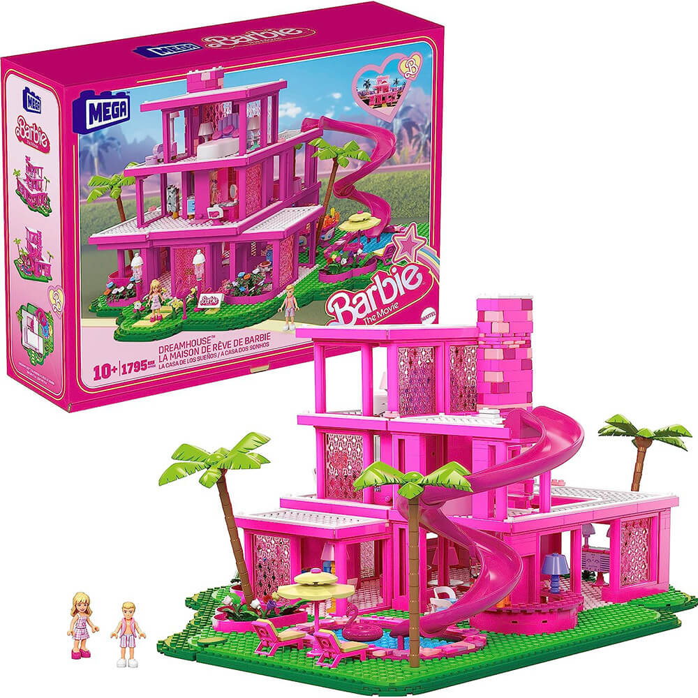 MEGA Barbie DreamHouse 1795 Piece Building Kit and package