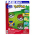 Front packaging of Mega Pokémon Grass-Type Trainer Team set, displaying four Poké Balls and block figures of Hoppip, Oddish, Turtwig, and Bulbasaur for ages 6 and up.