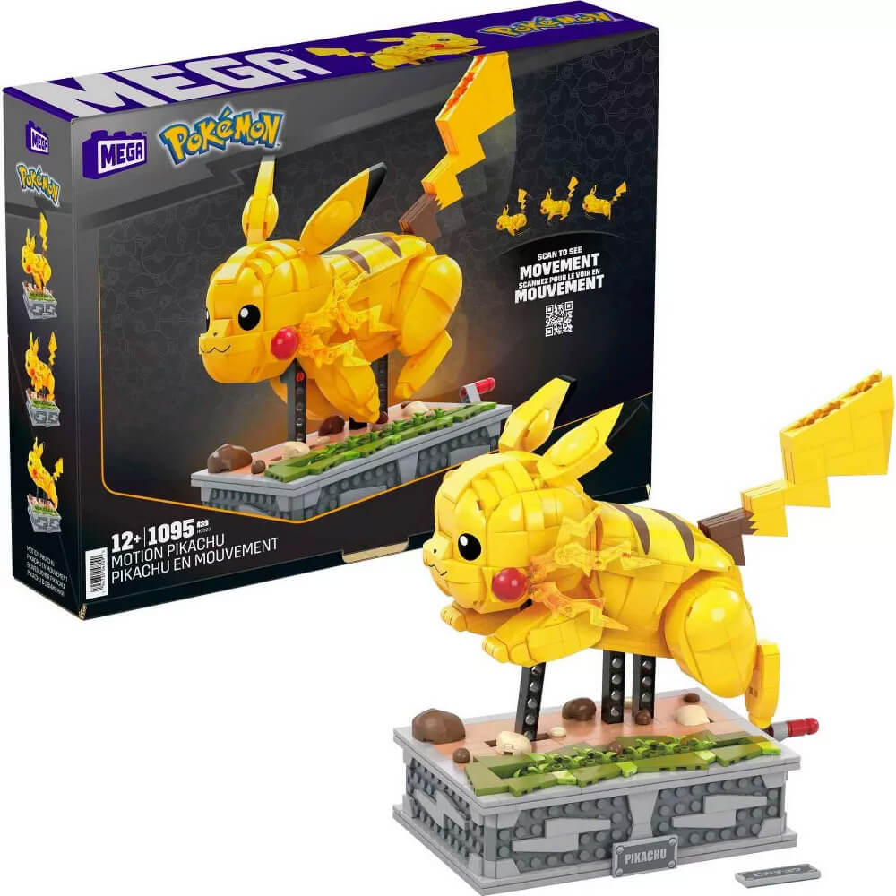 MEGA Pokémon Motion Pikachu Mechanized 1092 Piece Building Kit and packaging