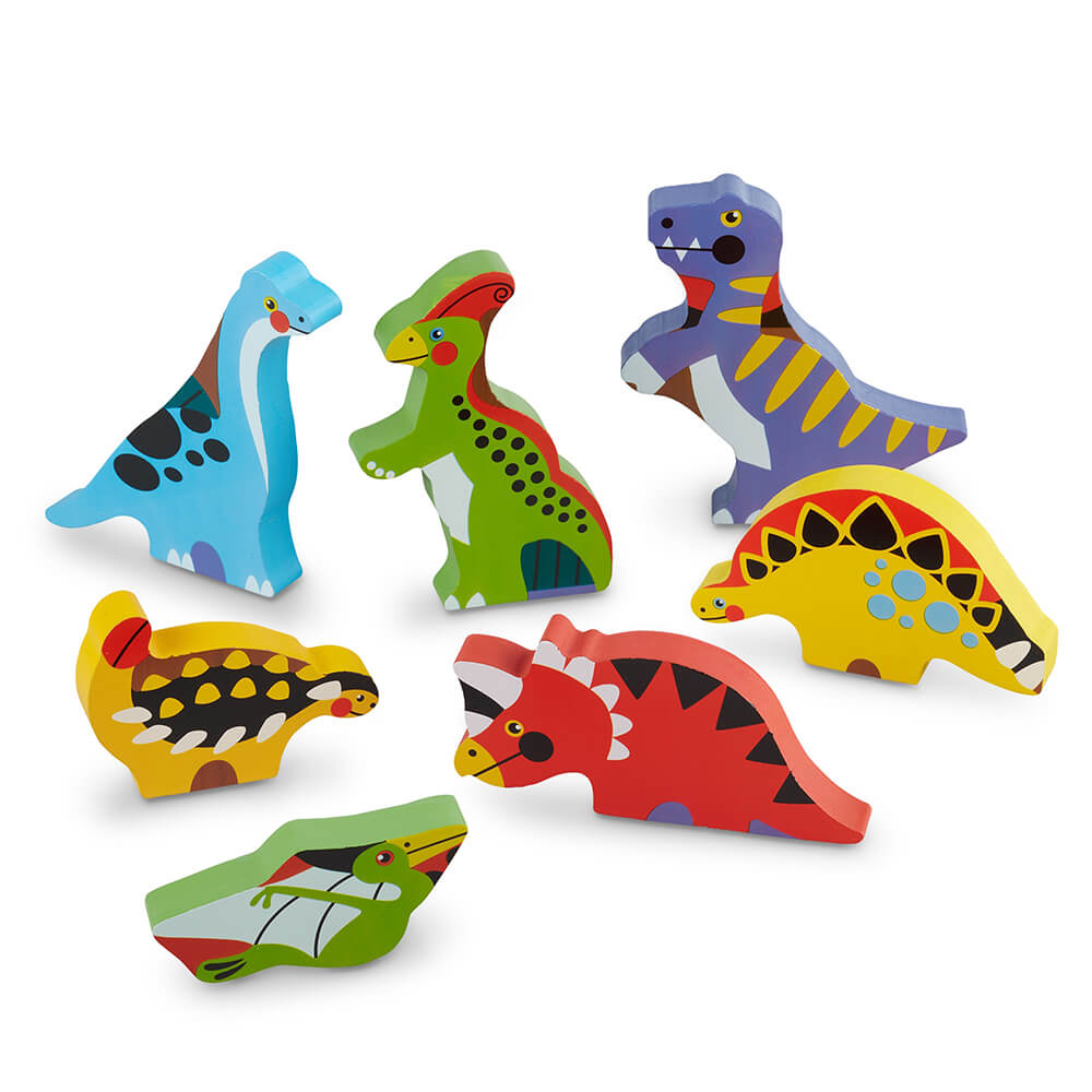 Melissa and Doug Dinosaurs 7 Piece Chunky Puzzle pieces of the puzzle. Each a different dinosaur