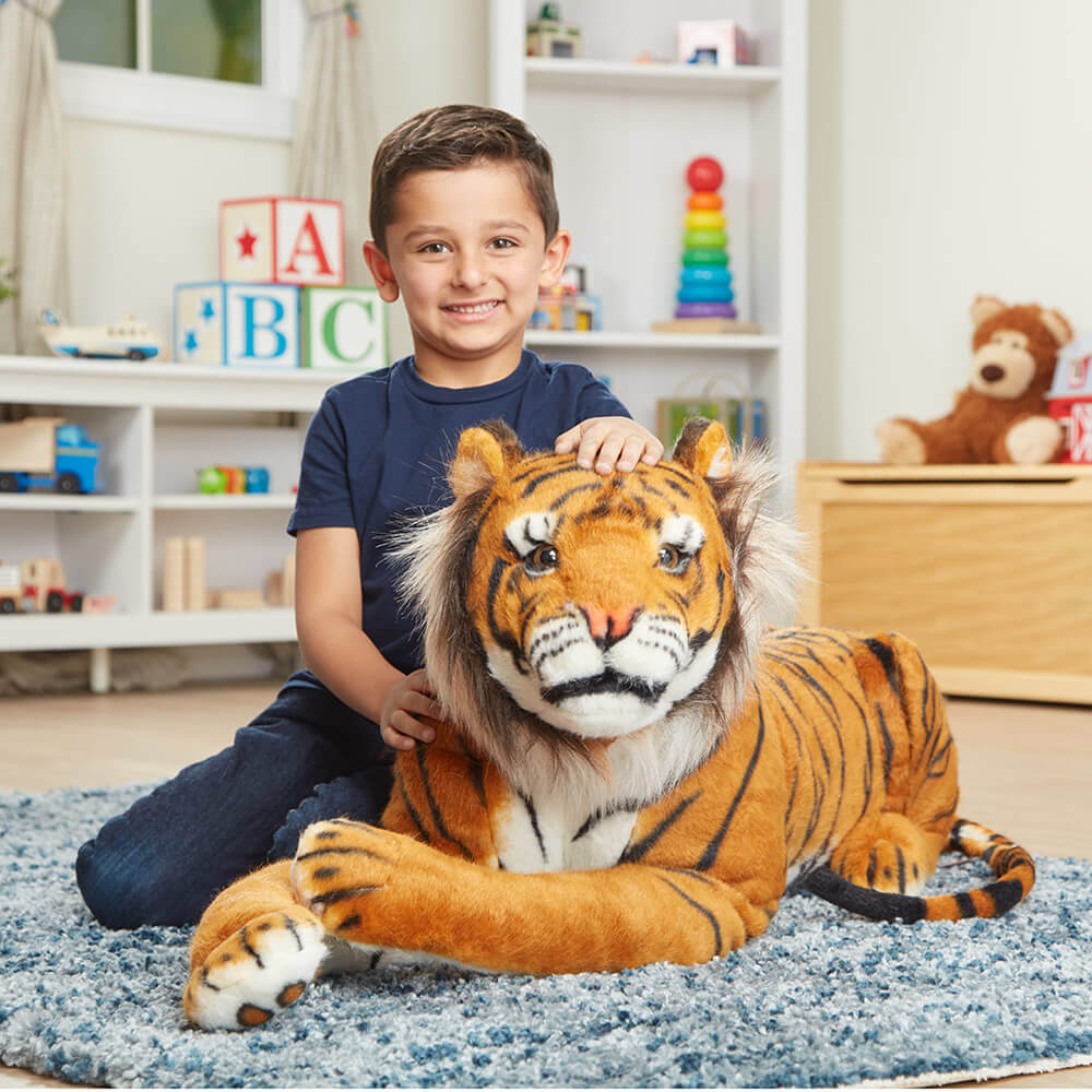 Melissa and Doug Giant Tiger Stuffed Animal With Boy
