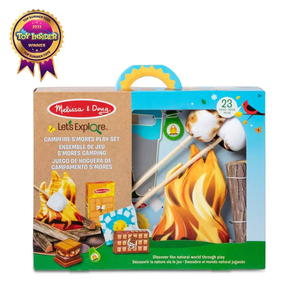 Image of the packaging box Melissa and Doug Let's Explore Campfire S'Mores Play Set