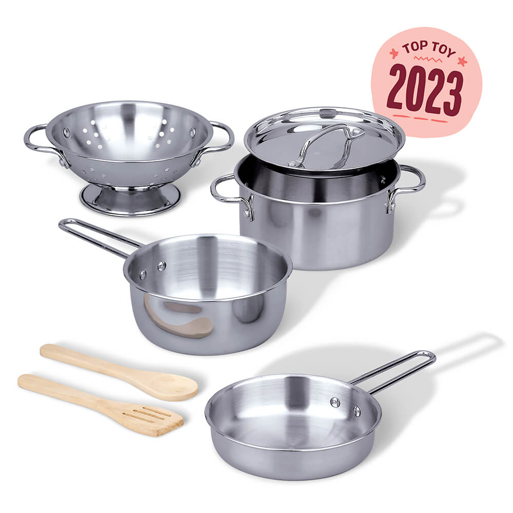 Picture of Melissa and Doug Let's Play House! Stainless Steel Pots & Pans Play Set that was a top toy in 2023
