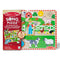 Melissa & Doug Old MacDonald’s Farm sound puzzle showing vibrant illustrations of farm animals, a pond, and a farmer, combining wooden craftsmanship with interactive sound features for toddlers.