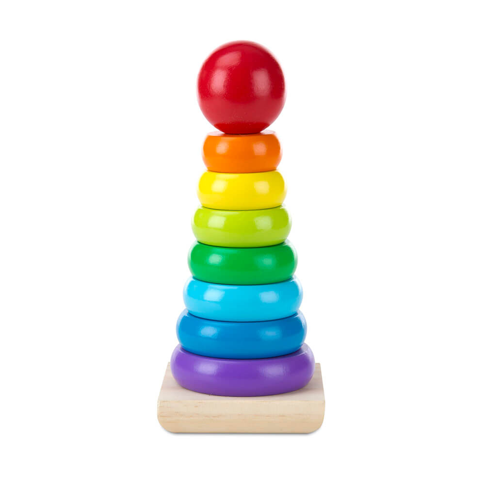 Melissa and Doug Rainbow Stacker Classic Toy all stacked up