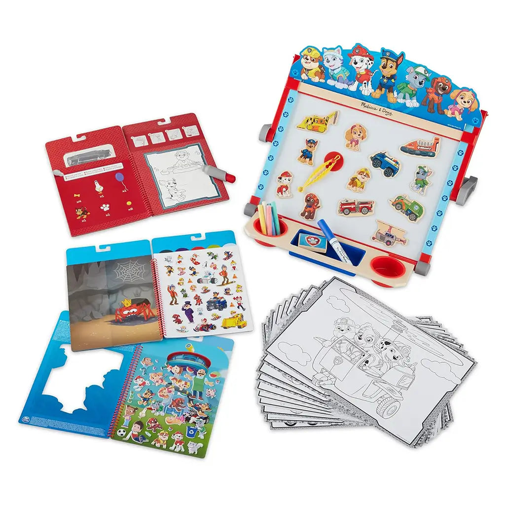 Melissa & Doug PAW Patrol Water Wow! reusable coloring activity set with red spiral notebook, refillable water pen, and search-and-find pages that reveal colorful scenes when wet.