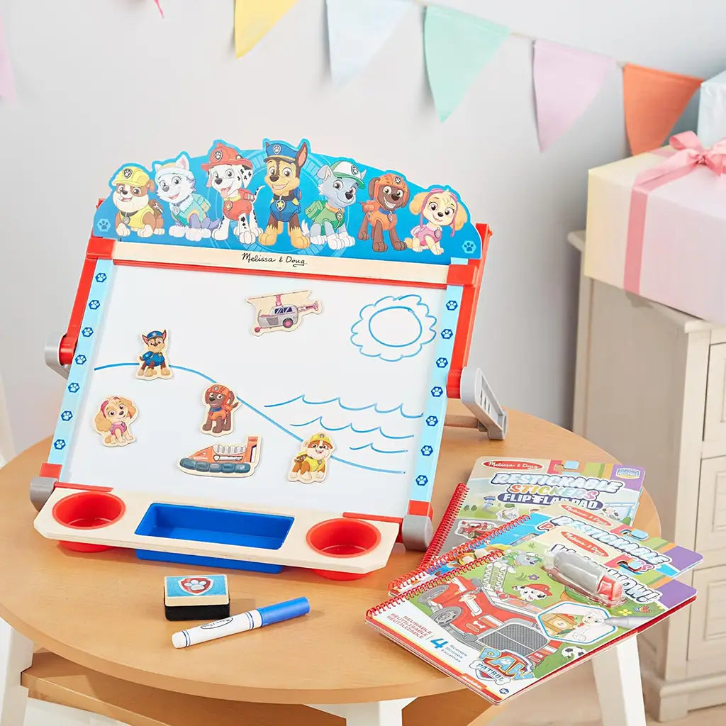 Melissa & Doug PAW Patrol Water Wow! reusable coloring activity set with red spiral notebook, refillable water pen, and search-and-find pages that reveal colorful scenes when wet.