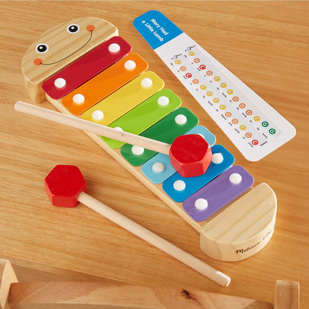 Melissa and Doug Wooden Caterpillar Xylophone Classic Toy