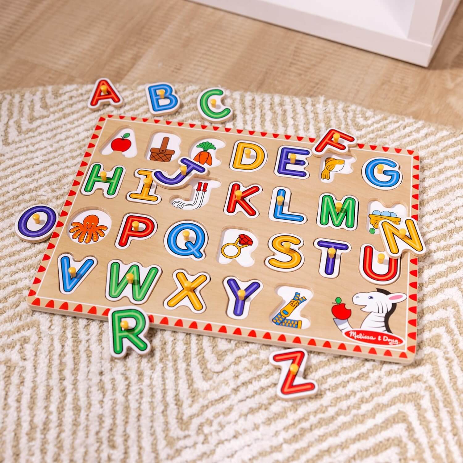 Melissa & Doug Lift & See Wooden Alphabet Puzzle (26 Pieces)