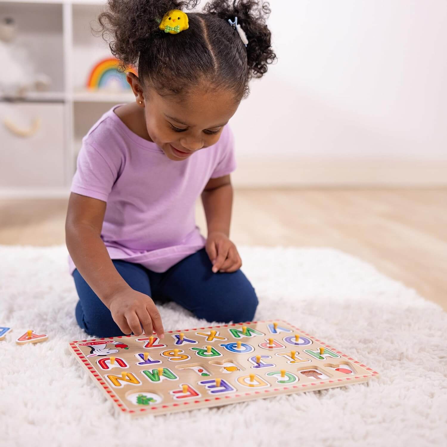 Melissa & Doug Lift & See Wooden Alphabet Puzzle (26 Pieces)