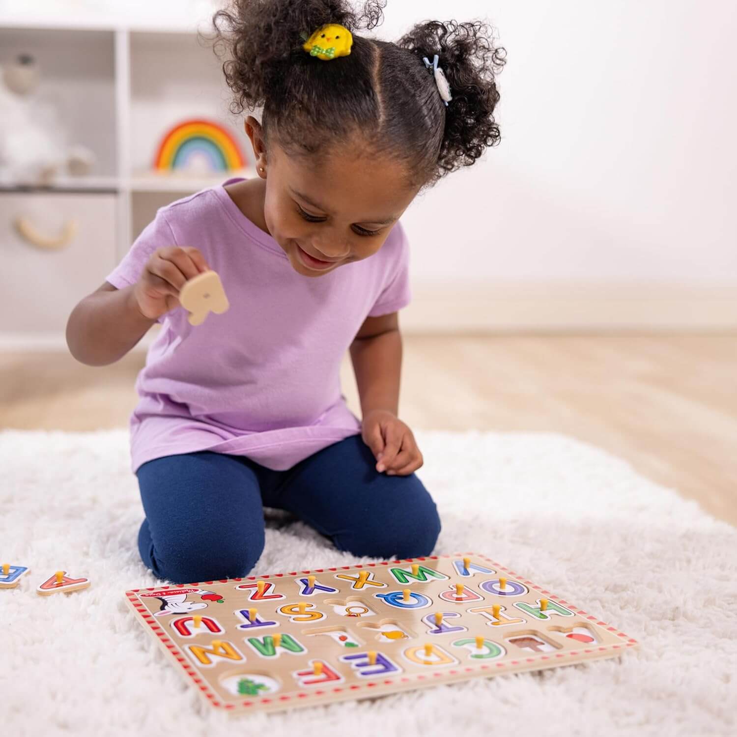 Melissa & Doug Lift & See Wooden Alphabet Puzzle (26 Pieces)