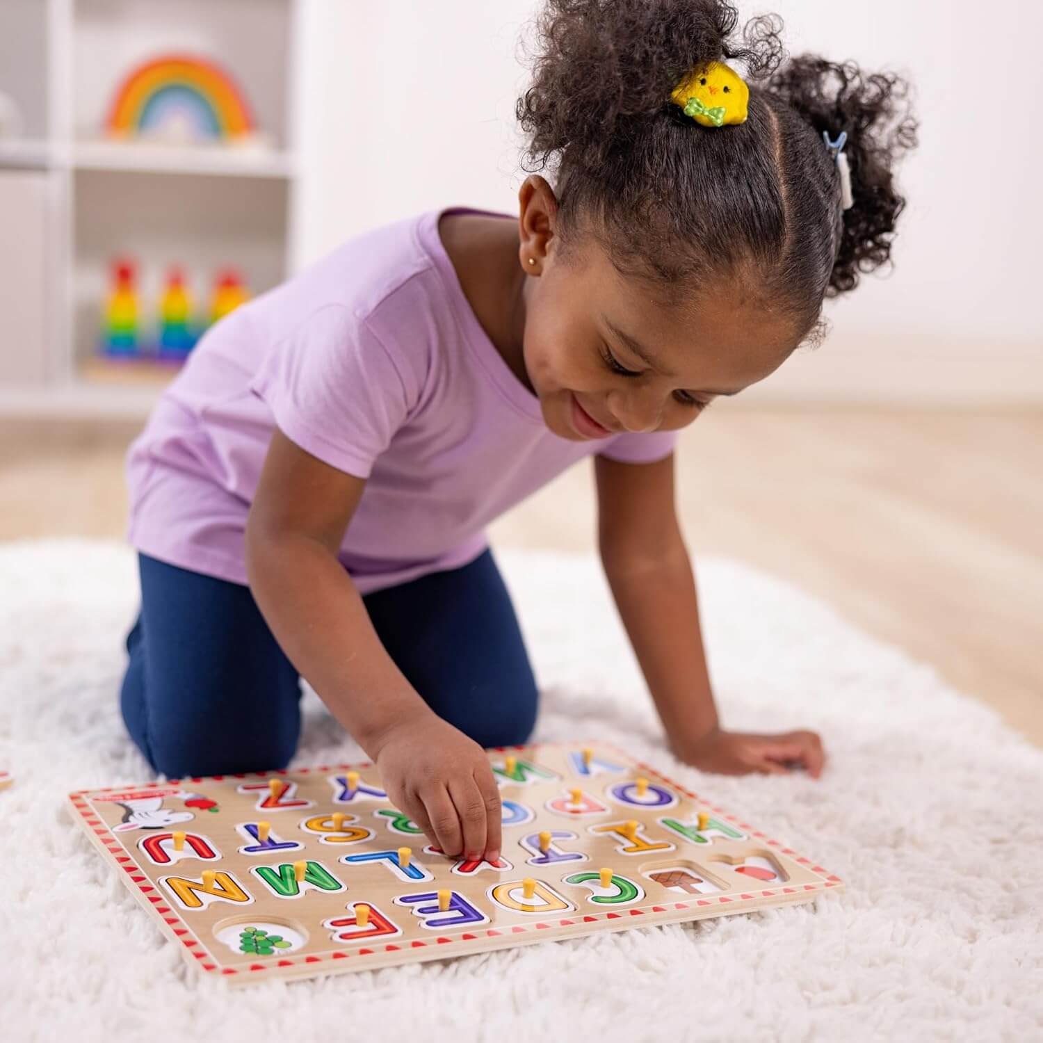 Melissa & Doug Lift & See Wooden Alphabet Puzzle (26 Pieces)