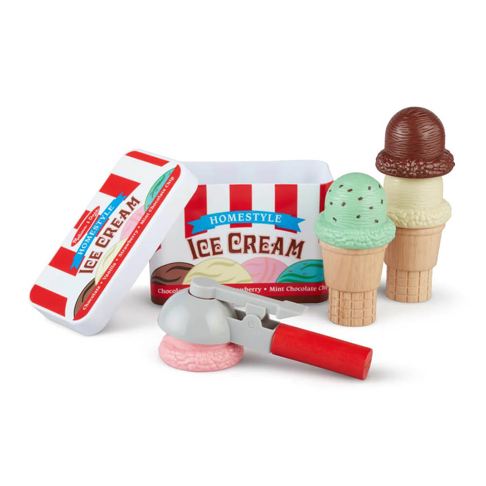 Melissa & Doug Wooden Magnetic Ice Cream Puzzle & Play Set