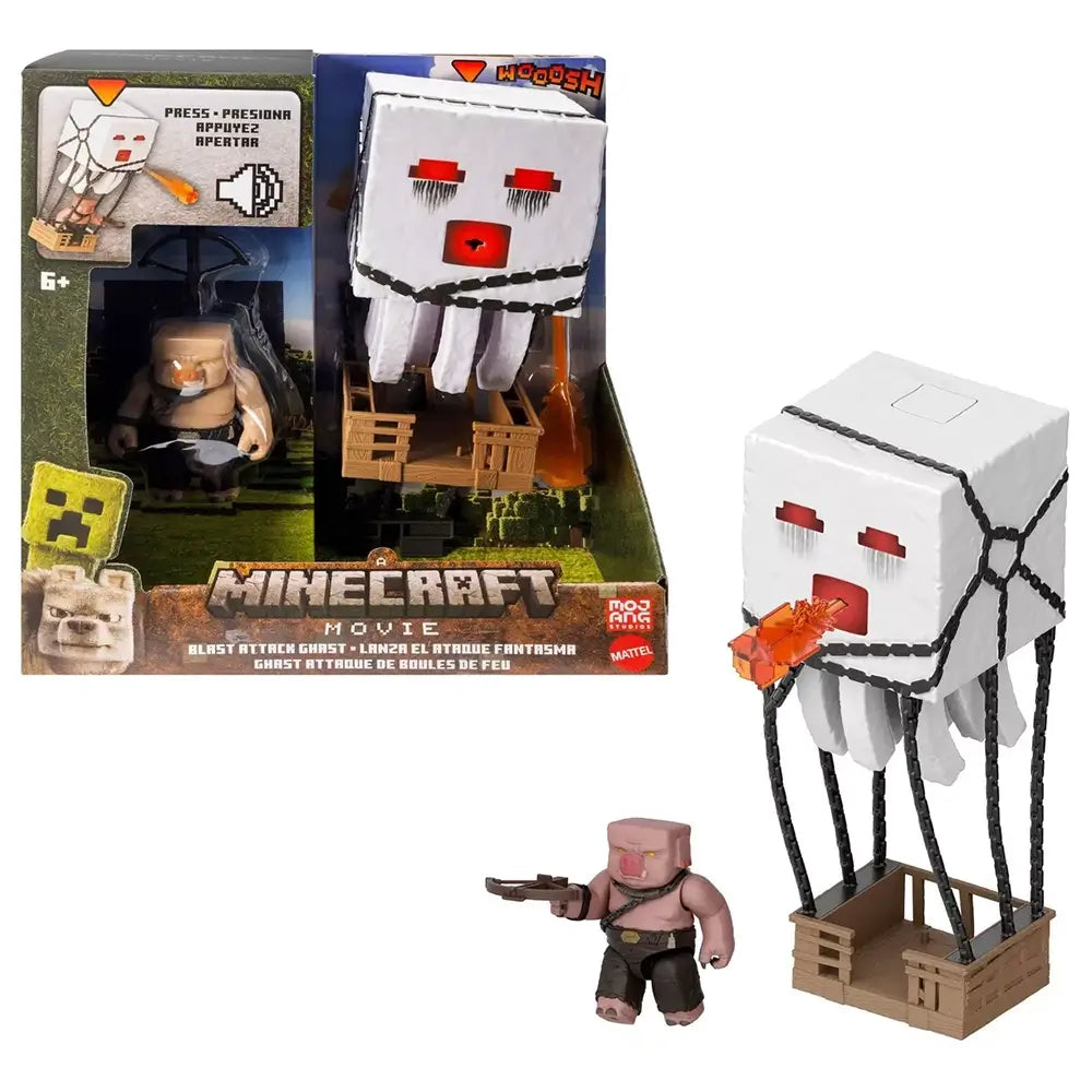 Minecraft Blast Attack Ghast Action Figure Set and packaging