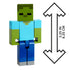 Minecraft Zombie action figure measuring 3.25 inches (8.25 cm) tall, featuring pixelated blocky design in green, blue, and gray colors.