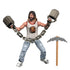 Minecraft Movie Garrett action figure posed with extended chain weapon and pickaxe accessory, highlighting joint mobility, sturdy plastic construction, and combat-ready styling inspired by scenes from the Minecraft movie.