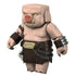 Minecraft Piglin Warrior action figure right angled view highlights blocky body form, pig snout with tusks, spiked arm guard, layered belt accessories, and matte plastic finish, reflecting the distinctive Minecraft movie aesthetic.