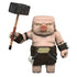 Minecraft Piglin Warrior action figure shown in light pink and brown colors, with blocky plastic texture, square head, pig snout, tusks, and armored skirt, representing a hostile Piglin character from the Minecraft movie universe.