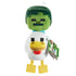 Minecraft Zombie Chicken Jockey eight-inch plush with hang tag, showing green pixel zombie riding white chicken, soft polyester fabric, square head design, and branded tag for official Minecraft merchandise.