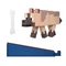 Minecraft Chestnut Wolf action figure featuring tan and brown pixelated plastic body, blocky quadruped form, neutral stance, and redstone-charged theme displayed on a clean white background.