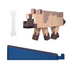 Minecraft Chestnut Wolf action figure featuring tan and brown pixelated plastic body, blocky quadruped form, neutral stance, and redstone-charged theme displayed on a clean white background.
