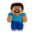 Minecraft Steve plush toy featuring blue and brown colors, soft polyester fabric, blocky humanoid shape, designed as an 8-inch character doll for play or display, photographed isolated on a clean white background.