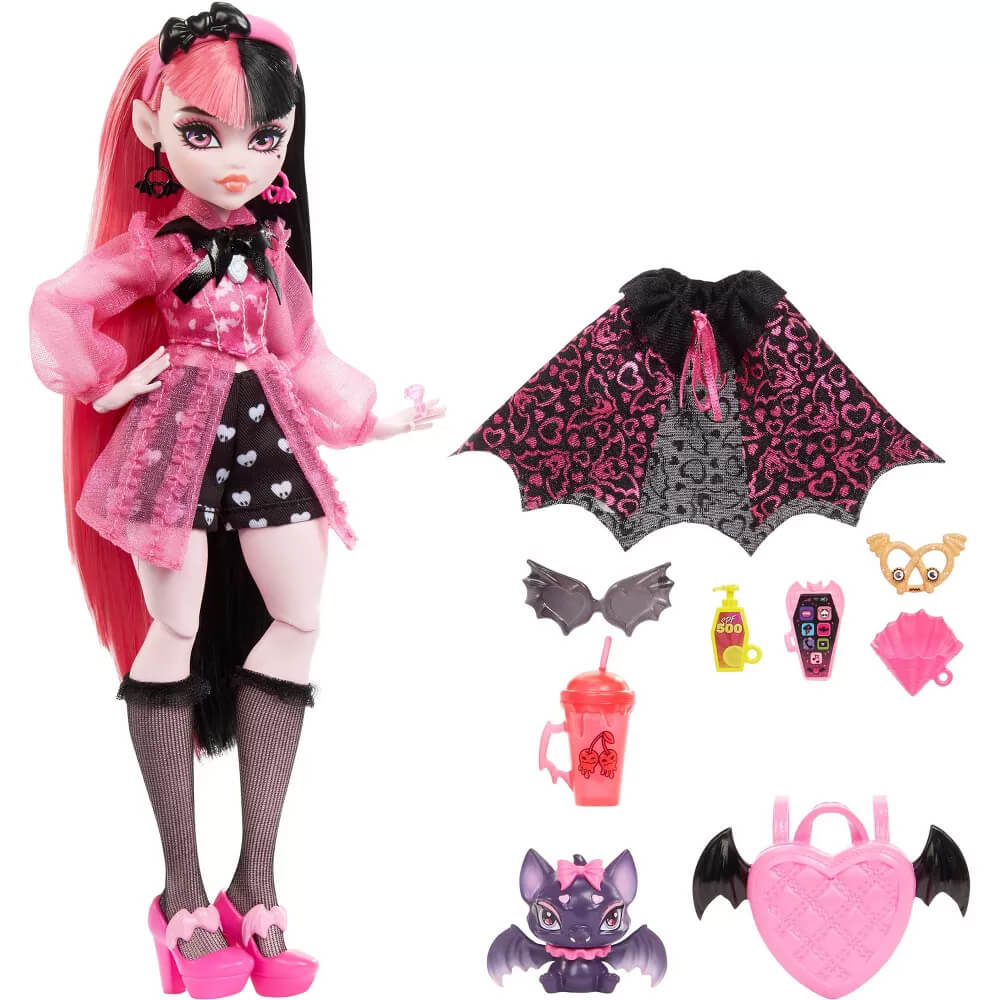 draculaura monsteristas Monster High Draculaura Doll with Bat – Maziply Toys