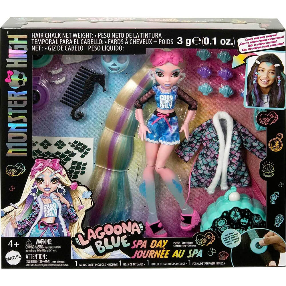 Monster High Lagoona Blue Spa Day Doll and Accessories box
