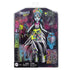 Monster High Frankie Stein fashion doll in glittery festival outfit, displayed in retail packaging with colorful accessories and Monster Fest branding on the front.