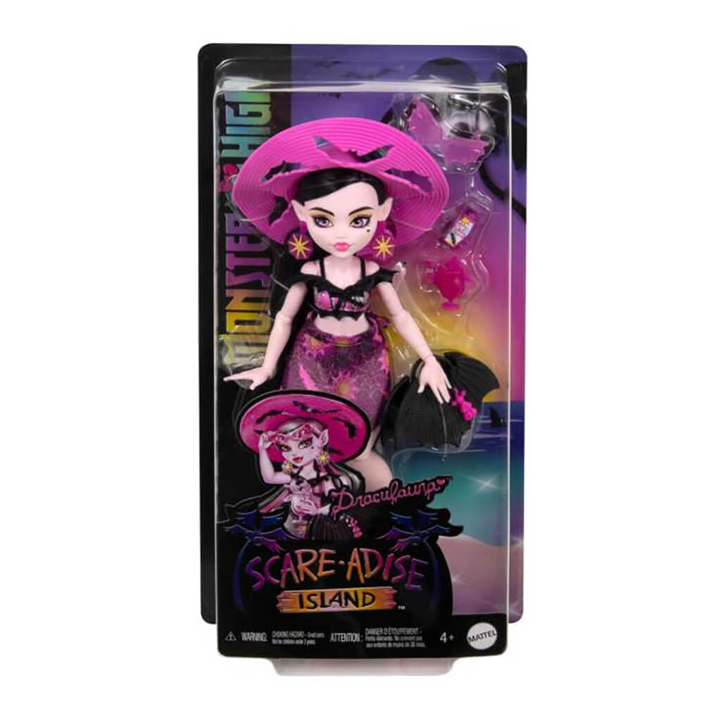 Packaging of Monster High Scare-Adise Island Draculaura Fashion Doll