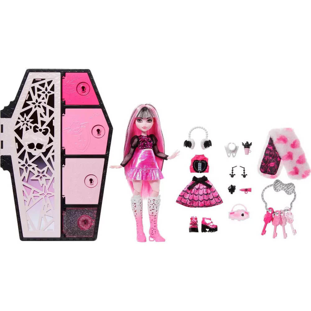 Monster High Skulltimate Secrets Fearidescent Draculaura Doll what comes with it