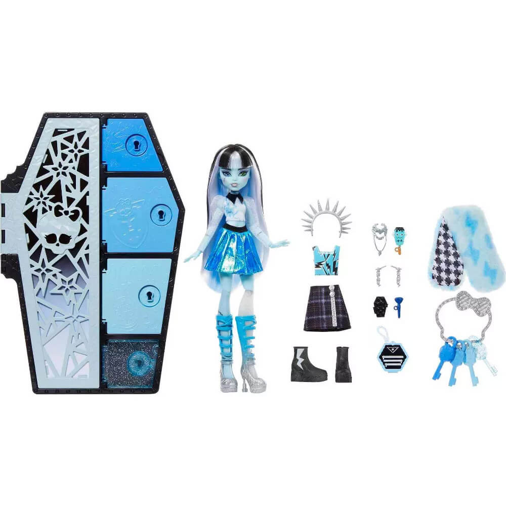 What comes with the Monster High Skulltimate Secrets Fearidescent Frankie Stein Doll