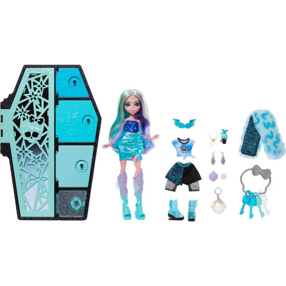 What comes with the Monster High Skulltimate Secrets Fearidescent Lagoona Blue Doll