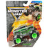Monster Jam Avenger 25th Anniversary packaging features bold yellow, gray, and orange cardboard with cracked stone graphics, clear plastic blister, and illustrated truck artwork, presenting the 1:64 scale Avenger monster truck for retail display.