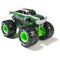 Monster Jam Avenger monster truck shown in silver, black, and bright green colors, with die-cast metal body, oversized BKT tires, flame graphics, and raised suspension, celebrating the Avenger 25th Anniversary in a compact 1:64 scale design.