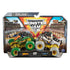 Front packaging of Monster Jam Dragon vs Tempest Steed 2-pack toy trucks with bold branding, fiery stadium background, and clear case displaying green dragon and white horse-themed designs.