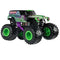 Monster Jam Grave Digger 1:24 scale diecast truck in green and black with neon green rims, massive treaded tires, and haunted graveyard graphics on the body.