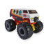 Marvel Comics Monster Jam Classic Van toy truck with oversized black tires, white and red body, and illustrated faces of Hulk, Spider-Man, and Captain America.