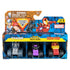 Front packaging view of Monster Jam Marvel 1:87 scale mini monster truck three-pack featuring Thor, Black Panther, and Iron Man themed collectible vehicles.